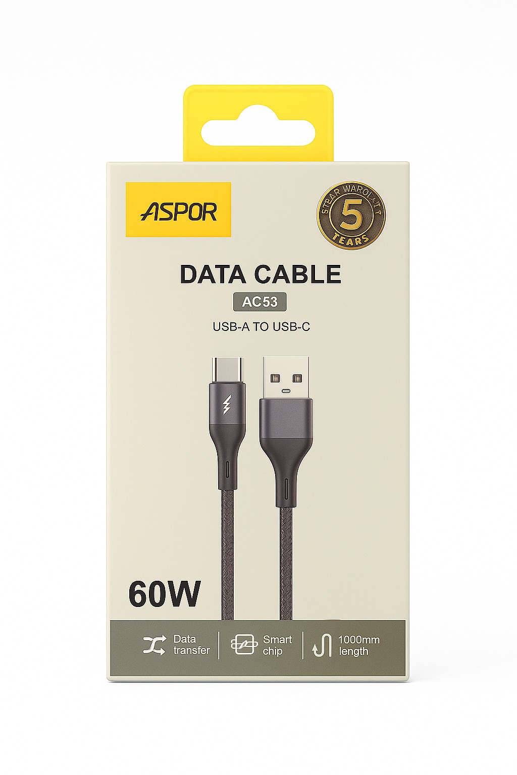 07cb5423-774f-4b9b-b3b0-fd6b2f31fdcc.jpeg ⚡ كابل بيانات ASPOR AC53 USB-A إلى USB-C – شحن سريع وأداء فائق الجودة 🔌 - الصورة 1