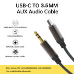 ⁦🔌 كيبل صوت ASPOR A253 – من USB-C إلى 3.5mm بجودة عالية⁩ - الصورة ⁦4⁩