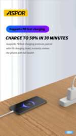 ⁦⚡ كابل بيانات ASPOR A098 USB-C إلى USB-C بقوة 60واط⁩ - الصورة ⁦4⁩