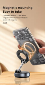 ⁦🧲 حامل جوال مغناطيسي ASPOR A708 بتقنية الشفط الفراغي⁩ - الصورة ⁦5⁩