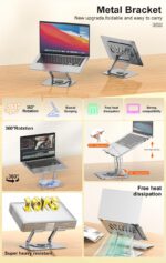 ⁦حامل لابتوب ASPOR A703 – قاعدة معدنية قابلة للطي⁩ - الصورة ⁦6⁩